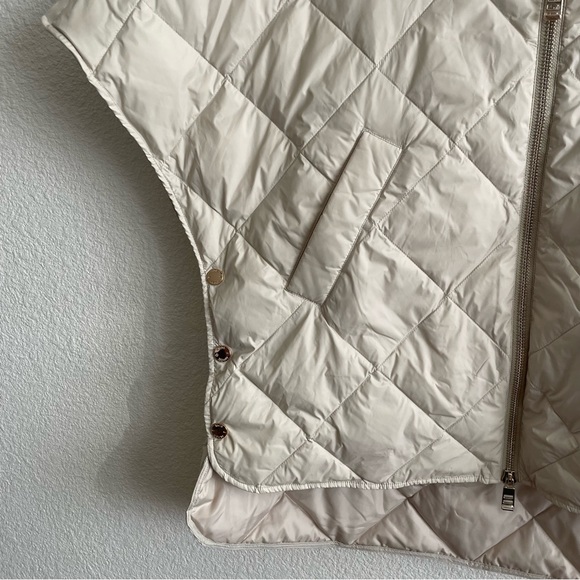 NWOT Mos Mosh Aubrey Diamond Down Poncho in Birch Packable Lightweight Jacket - Picture 11 of 16